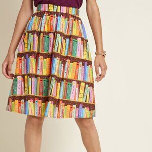 Like NEW Modcloth Literary Flirt A-Line Skirt - M